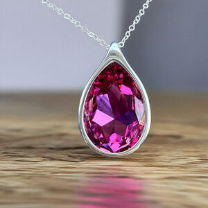 Handcrafted necklace with Swarovski crystal and chain